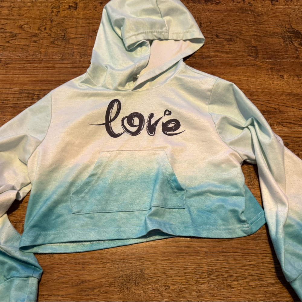 Girls hoodie 8-10 tie dye love
